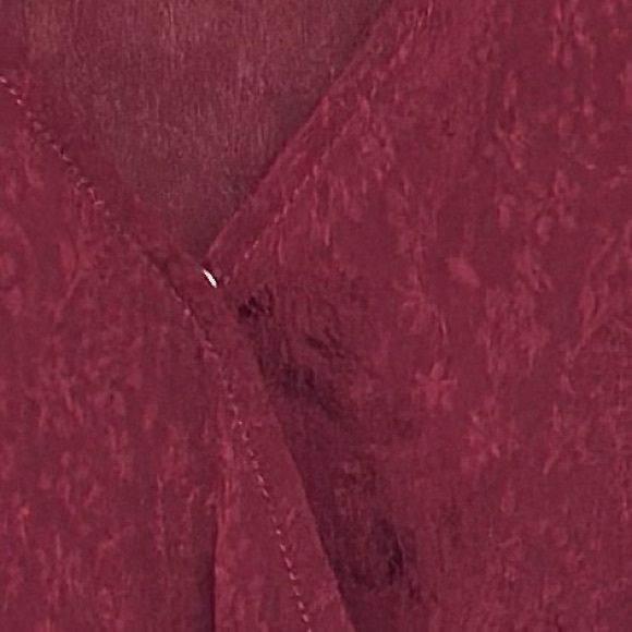 LEITH Silky Blouse in Burgundy MED Peplum Long Sleeve Top - Picture 10 of 10